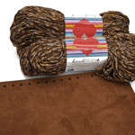 Picture of Kit Fold Lady, Tabac Suede with Bronze Metal Handles and 400gr Hearts Cord yarn, Brown Bronze-281