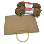 Picture of Kit Fold Lady, Cigar Suede with Bronze Metal Handles and 400gr Hearts Cord yarn, Cigar-217