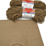 Picture of Kit Fold Lady, Cigar Suede with Bronze Metal Handles and 400gr Hearts Cord yarn, Cigar-217