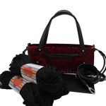 Picture of Kit Pony Skin Red GLORIA with Two Handles and Two Draw Cords with Stopper  with 600gr Heart Black