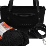 Picture of Kit Fur Black GLORIA with Two Handles and Two Draw Cords with Stopper with 600gr Heart Yarn Black
