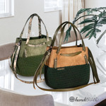 Picture of Kit Suede GLORIA Bag with Two Handles and Two Draw Cords with Stopper, Suede Tiffany with 500gr Catenella Cord Yarn, Ecru
