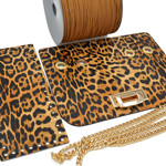 Picture of Kit Glamour Cover 25cm Baby Tiger Print with Metal Accessories and 500gr Catenella Cord Yarn, Oro Biege