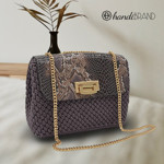Picture of Kit Glamour Cover 25cm Mauve-Gray Snake with Metal Accessories and 600gr Tripolino Yarn, Mauve