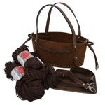 Picture of Kit Suede Brown GLORIA with Two Handles and Two Draw Cords with Stopper with 600gr Heart Yarn Brown