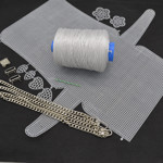 Picture of Kit XLarge Plastic Canvas Bag with 250gr Pandorino Cord Yarn, Gray Silver