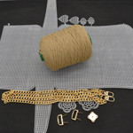 Picture of Kit Large Plastic Canvas Bag with 250gr Pandorino Cord Yarn, Biege Cigar