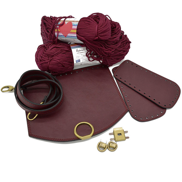 Picture of Kit Round Cap with Round Lock, Bordeaux  with Heart Yarn 400gr, Bordeaux