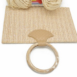 Picture of Kit Straw Fold, Ecru with Round Resin Handle and 400gr Eco Rayon Yarn, Ecru(106)