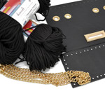 Picture of Kit Glamour Cover 25cm Vintage Black with Metal Accessories and 400gr Heart Cord Yarn, Black