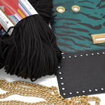 Picture of Kit Glamour Cover 25cm Green Zebra with Metal Accessories and 400gr Heart Cord Yarn, Black