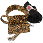 Picture of Kit Sugar Pouch Bag, Baby Leopard with 600gr Hearts Cord Yarn. Choose Your Color!