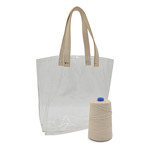 Picture of Kit Clear Bag Base with Handle, Sugar with 350gr Fibra Cord Yarn Ecru