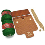 Picture of Kit Quilted Straw Bag with Tabac 600gr Capri Yarn,  Green