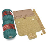 Picture of Kit Quilted Straw Bag Tabac with 600gr Capri Yarn, Mint