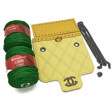 Picture of Kit Quilted Pale Yellow Bag with 600gr Capri Cord Yarn, Green