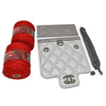 Picture of Kit Quilted Pale Silver Bag with 600gr Capri Cord Yarn, Red