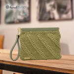 Picture of Kit FLEX Purse, 25cm with Wrist Handle, Braided Nude Cigar with 400gr Eco Rayon Cord Yarn, Nude Pistachio (011)