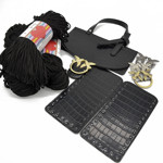 Picture of Kit Birdy Cover with Side Panels, Black Crocodile with 600gr Hearts Cord Yarn, Black