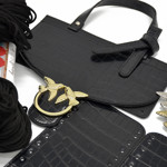Picture of Kit Birdy Cover with Side Panels, Black Crocodile with 600gr Hearts Cord Yarn, Black
