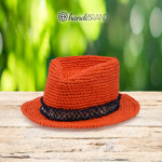 Picture of Kit Hat FEDORA with 125gr Raffia Yarn. Choose Your Color!