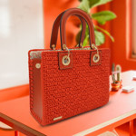 Picture of Kit Diory with 22cm Side Panels, Venetta Orange with 600gr Tripolino Cord Yarn, Coral Fiesta