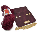 Picture of Kit Glamour Cover 25cm Vintage Bordeaux with Metal Accessories and 400gr Heart Cord Yarn, Bordeaux