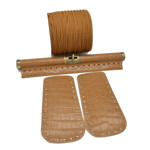 Picture of Kit Wooden Rod Elegant 30cm with Side Panels, Aligator Camel with 500gr Catenella Yarn, Biege Oro