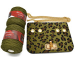 Picture of Kit Limited Glamour Cover 25cm Pony Skin Green  with 600gr Capri Yarn, Khaki