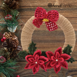 Picture of Kit Christmas Crochet Decorations,  Wreath 2 pieces. Choose Your Set Color! / 2026