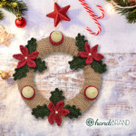 Picture of Kit Christmas Crochet Decorations,  Wreath 2 pieces. Choose Your Set Color!