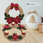 Picture of Kit Christmas Crochet Decorations,  Wreath 2 pieces. Choose Your Set Color! / 2026