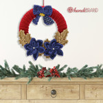Picture of Kit Christmas Crochet Decorations,  Wreath 2 pieces. Choose Your Set Color!
