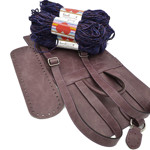 Picture of Kit Backpack Berry, Vintage Purple Eco Leather Accessories with 800gr Heart Yarn, Purple (831)