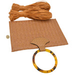 Picture of Kit Straw Fold, Tabac Camel with Round Resin Handle and 100gr Raffia Cord Yarn, Tabac