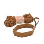 Picture of Kit FLEX Purse, 20cm with Wrist Handle, Braided Camel with 200gr Dalia Yarn, Mustard-Biege(636)