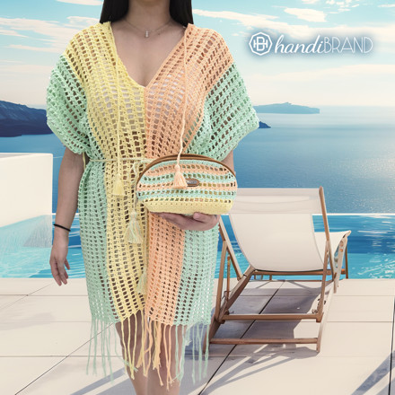 Picture of  Set Beachwear Kaftan/ Toiletry Bag/ Hair Bandana. Choose Your Color!
