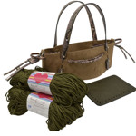Picture of Kit Suede Biege GLORIA with Two Handles and Two Draw Cords with Stopper with 600gr Heart Yarn Khaki-93