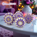 Picture of Kit Christmas Crochet Decorations,  Balls 8 pieces. Choose Your Set Color!