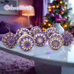 Picture of Kit Christmas Crochet Decorations,  Balls 8 pieces. Choose Your Set Color!