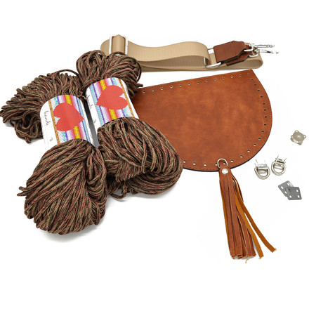 Picture of Kit Boho Cover Vintage Tabac with 400gr(827) Hearts Cord Yarn.