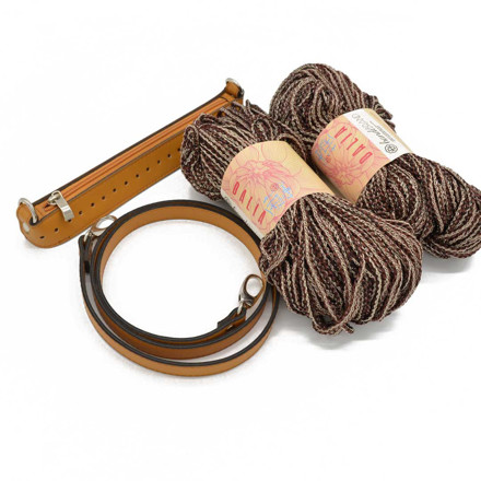 Picture of Kit Zipper Full 25 cm, Camel  with 400gr Dalia Cord Yarn, Brown-Biege (Code:603)