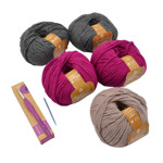 Picture of Woven Style Pashmina Kit, Wide with Soho Yarn. Choose Your Color!