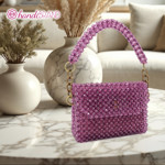 Picture of Beaded Bag Kit with 10mm Crystal Beads. Choose Your Color.