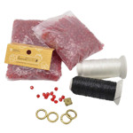 Picture of Beaded Bag Kit with 10mm Crystal Beads. Choose Your Color.