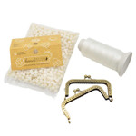 Picture of Kit Frame Embossed Pearl Beads 8mm  / 2pcs