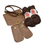 Picture of Kit Round Cap with Round Lock, Wood Brown with Heart Yarn 400gr, Brown