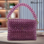 Picture of Beaded Bag Kit with 10mm Crystal Beads. Choose Your Color.