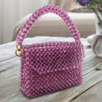 Picture of Beaded Bag Kit with 10mm Crystal Beads. Choose Your Color.