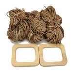 Picture of Kit Jute Bag, Wooden Handles. Choose your Color!